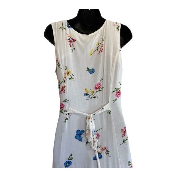 Venus Floral Sleeveless White Maxi Dress Size 8 - Picture 11 of 15